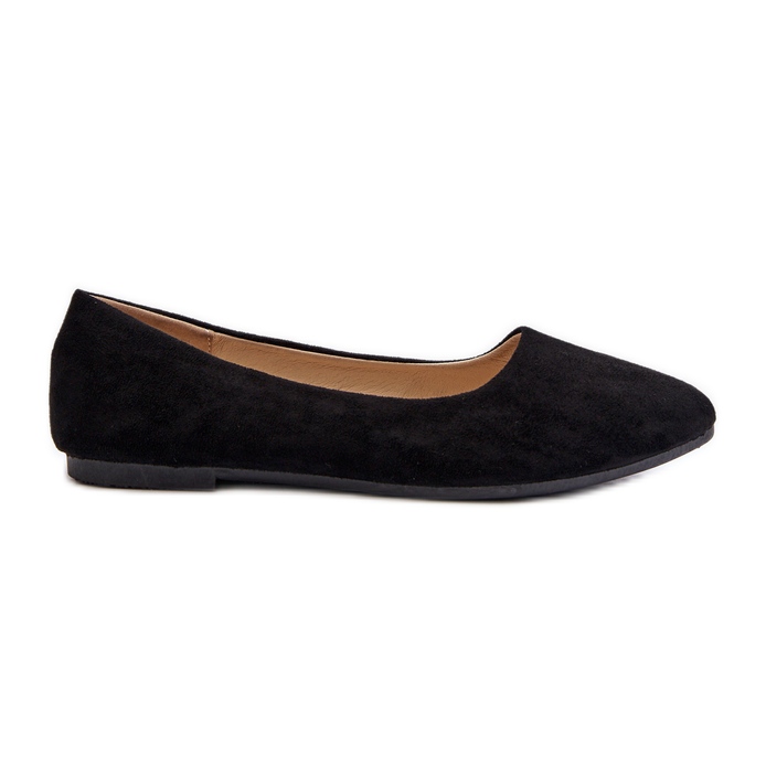 Ballerine da donna in camoscio nero Kommia