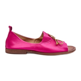 Ballerine da donna in pelle Zazoo 2660 Fucsia rosa