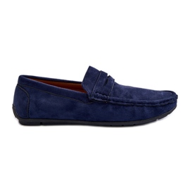 Mckeylor Mocassini da uomo in ecopelle scamosciata, Blu Navy