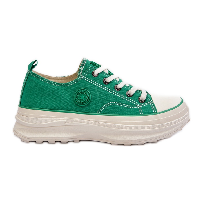 Scarpe da ginnastica da donna con suola massiccia Big Star NN274130 Verde