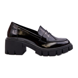Mocassini da donna con tacco massiccio Big Star NN274055 Nero