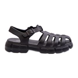 Sandali romani in schiuma da donna neri Gasaria nero