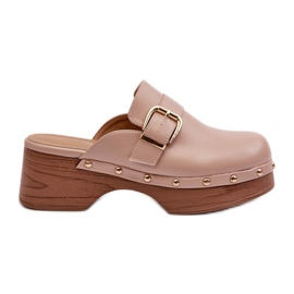 Infradito Seprilla Clog beige da donna con fibbia