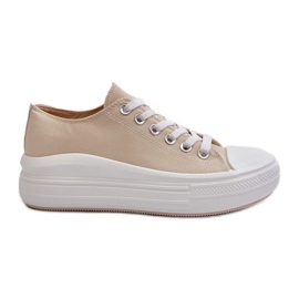 Sneakers da donna Amyete beige su una piattaforma enorme