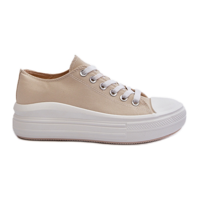 Sneakers da donna Amyete beige su una piattaforma enorme