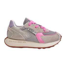 Sneakers da donna sul sistema Memory Foam Big Star Platform NN274680 Grigio-Rosa