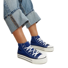 Sneakers alte blu con suola spessa di Bagy