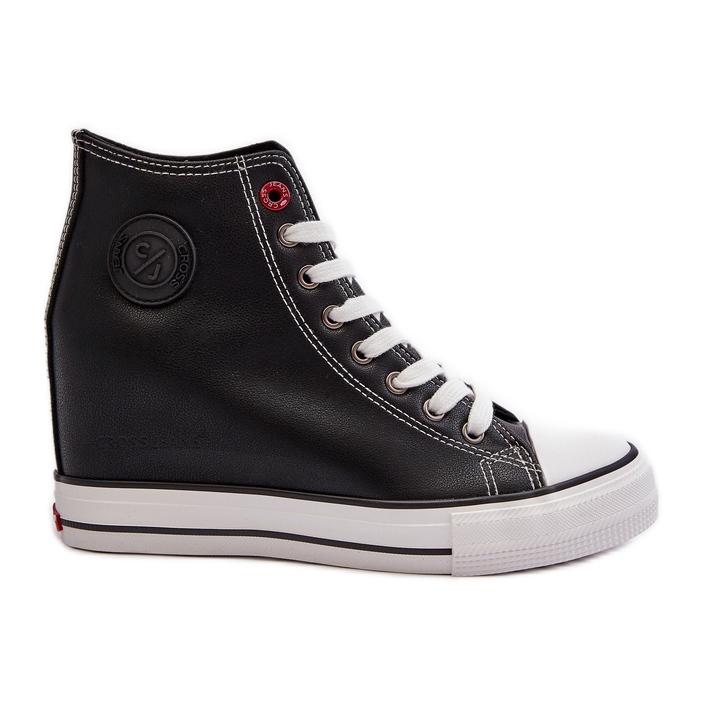 Scarpe da ginnastica con zeppa da donna Cross Jeans NN2R4005 Nere nero