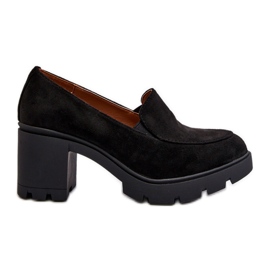 Scarpe da Donna in Eco Camoscio con Tacco Alto e Plateau, Arablosa Nero