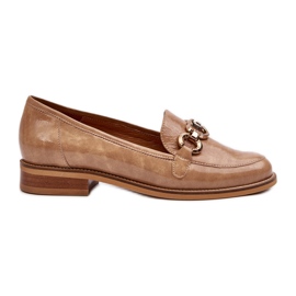 Mocassini da donna in pelle verniciata Laura Messi 2760 Marrone