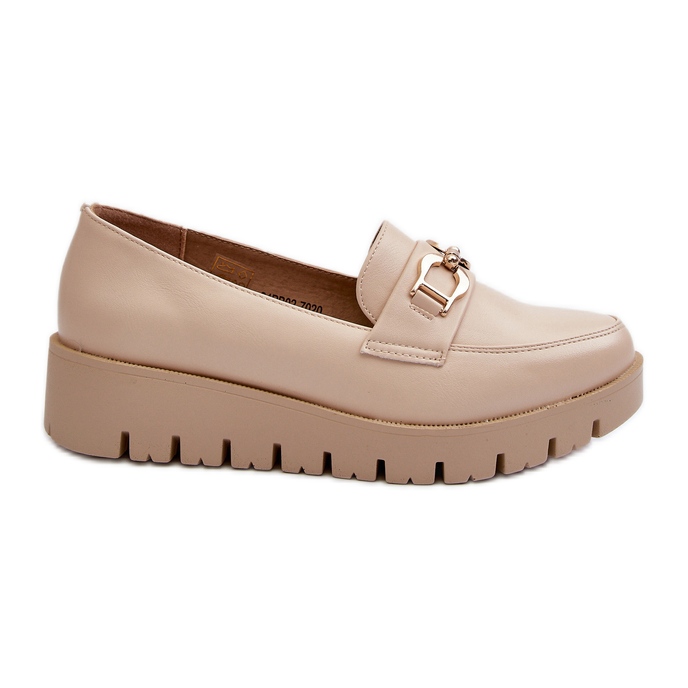 Mocassini Platform Da Donna Con Decoro, Kaldina Beige Chiaro