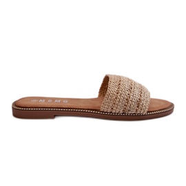 Infradito da donna Radians beige con tacco piatto intrecciato