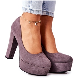 Sweet Shoes Pompe da donna in pelle scamosciata su piattaforma grigia grigio