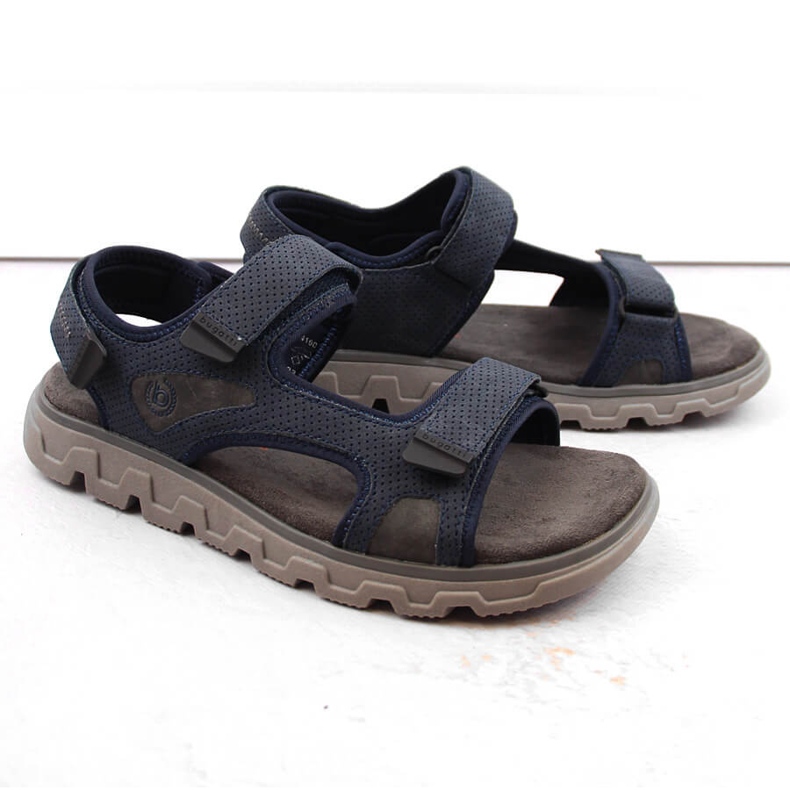 Comodi sandali da uomo con velcro, blu navy Bugatti NN153212