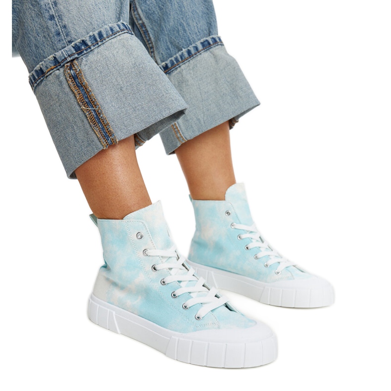 Sneakers alte in tessuto blu di Raissa