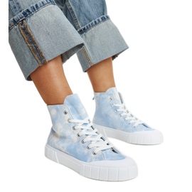 Sneakers alte Raissa in tessuto blu