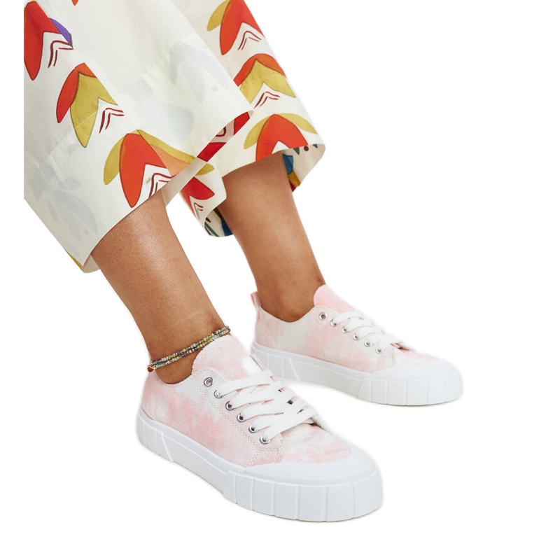 Sneaker Jerina in tessuto rosa