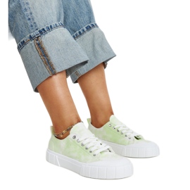 Sneakers Jerina in tessuto verde chiaro