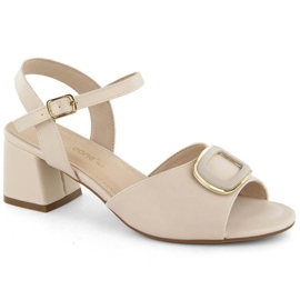 Sandali eleganti con tacco alto Sergio Leone W SK435B, beige perla