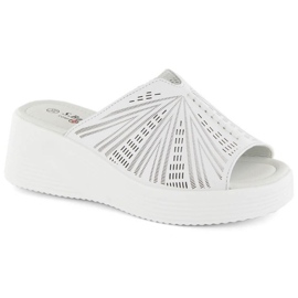 Sabot con zeppa in pelle S.Barski W OLI255A bianco