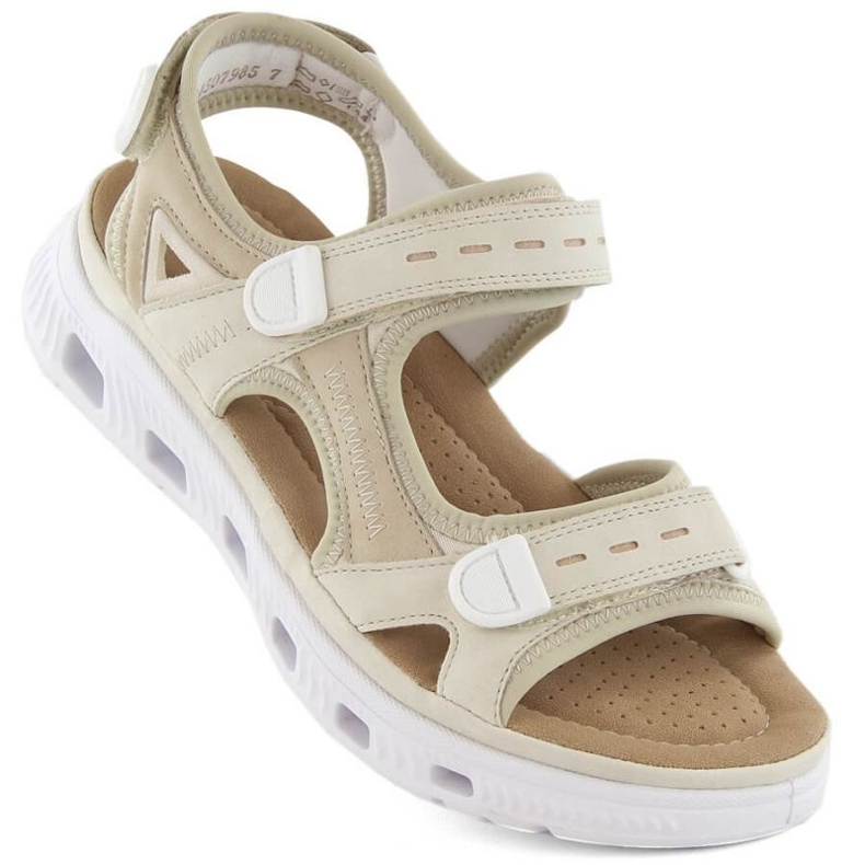 Comodi sandali con velcro Rieker W RKR691 beige