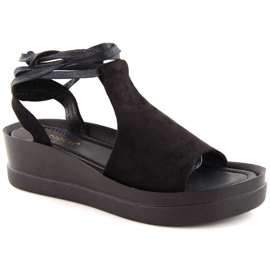 Sandali stringati neri da donna Potocki 21331 nero