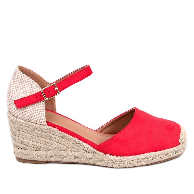 Platten Espadrillas con zeppa rosse rosso