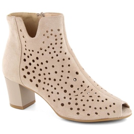 Jezzi W JEZ429A stivaletti in pelle scamosciata, beige