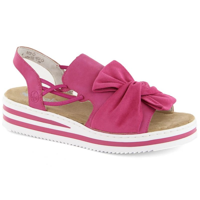 Comodi sandali platform Rieker W RKR687 fucsia rosa