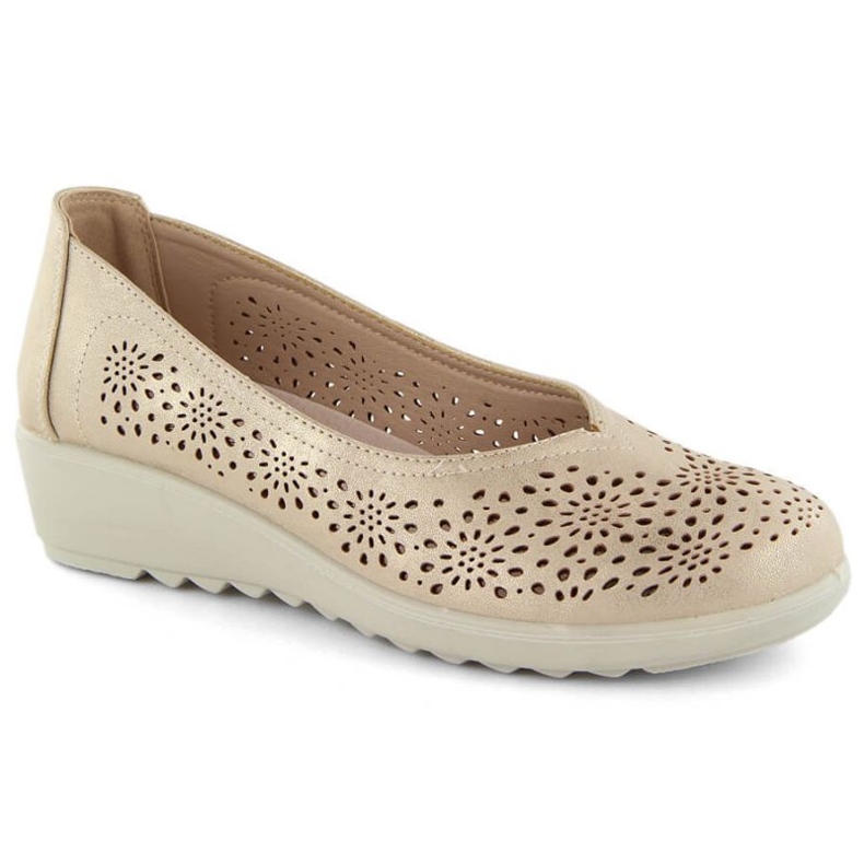 Scarpe con zeppa traforate Potocki W WOL238 oro d'oro