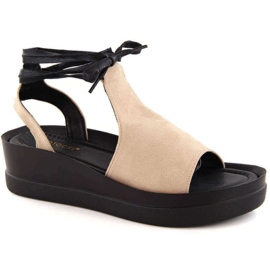 Sandali stringati Potocki W WOL237B, beige