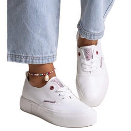 Sneakers bianche da donna con suola spessa, Cross Jeans bianca