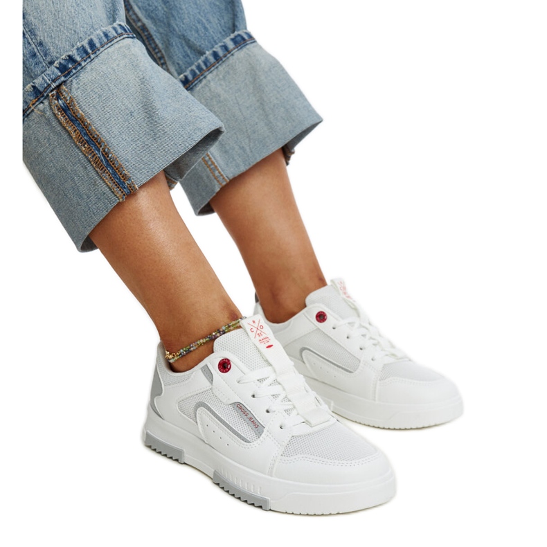 Sneakers Cross Jeans da donna di colore bianco bianca