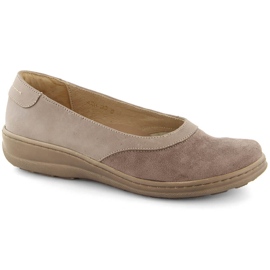 Comode scarpe slip-on da donna in pelle, beige Helios 426.002.02