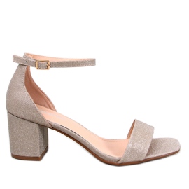 Meghan sandali con tacco oro d'oro