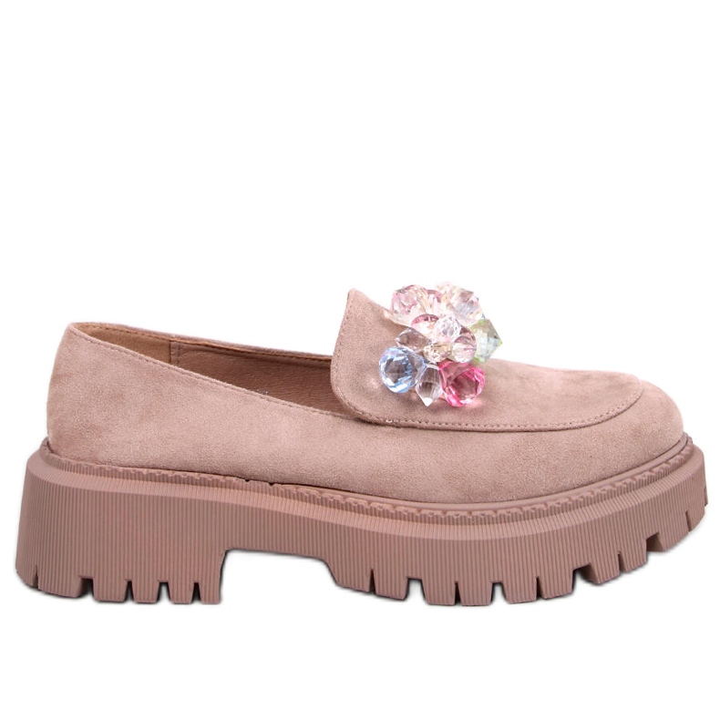 Stefani Mocassini con plateau color kaki beige