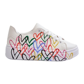 Sneakers Da Donna Con Cuori Di Colore Bianco Claral