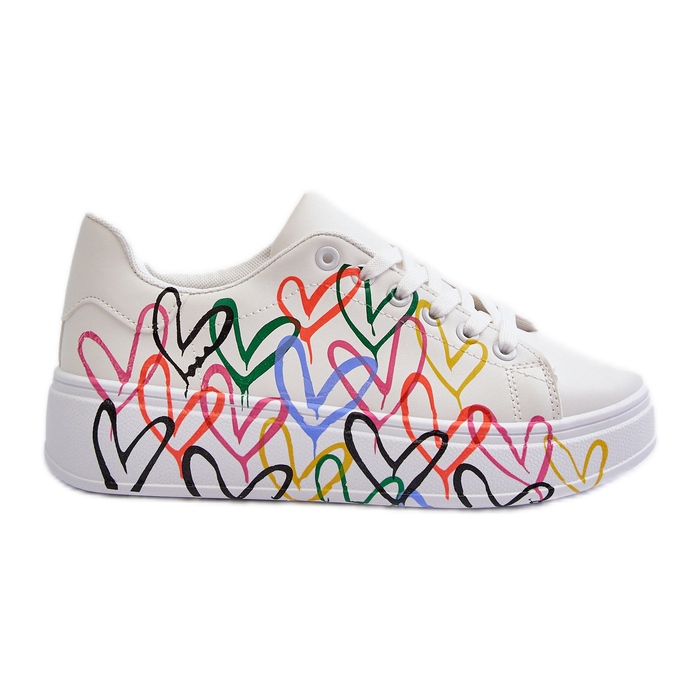 Sneakers Da Donna Con Cuori Di Colore Bianco Claral
