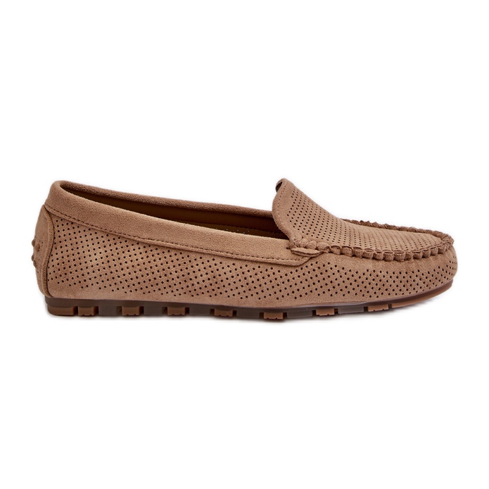 Mocassini da donna in pelle scamosciata Ranica Beige Scuro