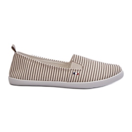 Scarpe da ginnastica a righe slip-on Pazaria beige da donna
