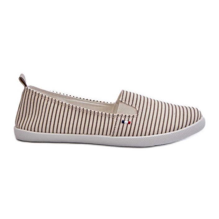 Scarpe da ginnastica a righe slip-on Pazaria beige da donna