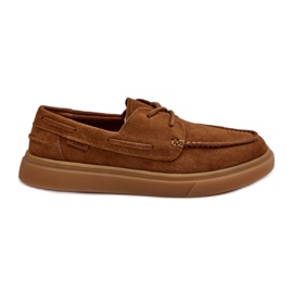 Mocassini brogue da uomo in pelle scamosciata Big Star NN174198 Cammello marrone