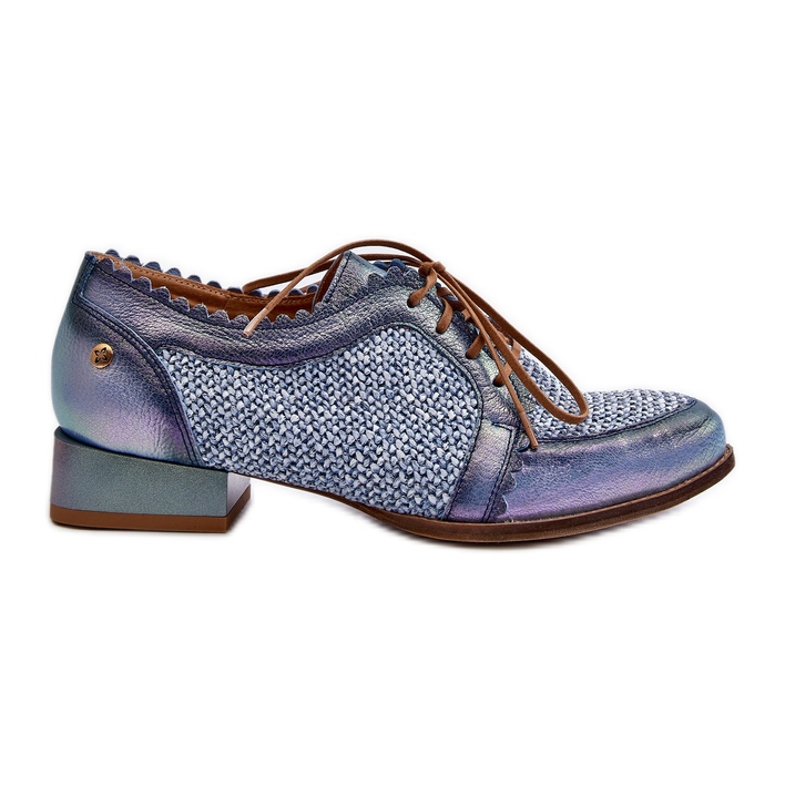 Scarpe Stringate da Donna Pelle Naturale Maciejka 06452-06 Blu