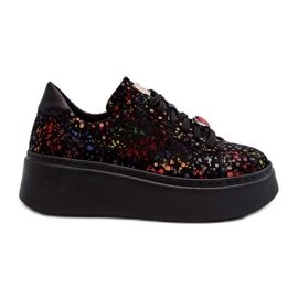 Sneakers con plateau in pelle Maciejka 6191S-01 Nere multicolore