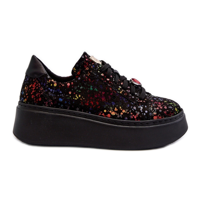 Sneakers con plateau in pelle Maciejka 6191S-01 Nere multicolore