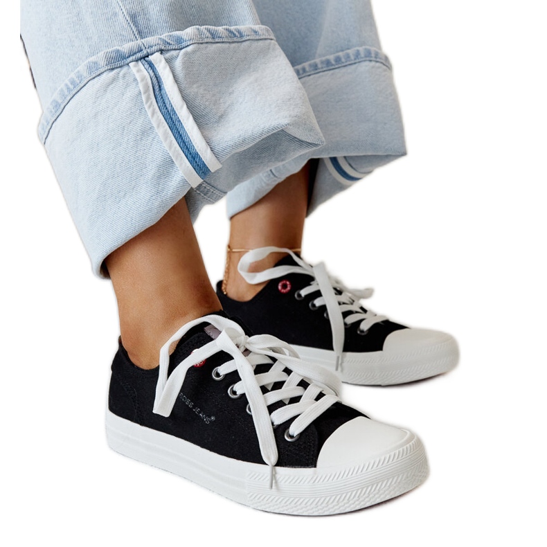 Sneakers Cross Jeans da donna in tessuto nero