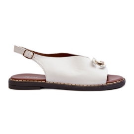 Sandali Con Tacco Piatto Da Donna Con Decorazione, Loraeleh Bianco bianca