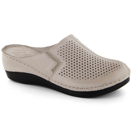 Sandali da donna in pelle con zeppa intera e fascia elastica color tortora T.Sokolski L24-164 beige