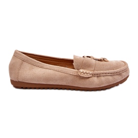 Mocassini classici da donna in pelle scamosciata Beige