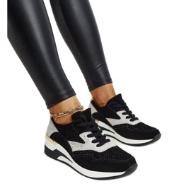 Sneaker sportive in pelle nera nero